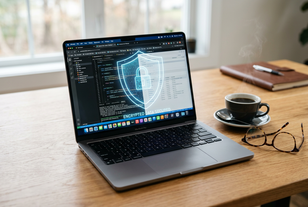 Symbol cyberbezpieczeństwa i ochrony danych finansowych